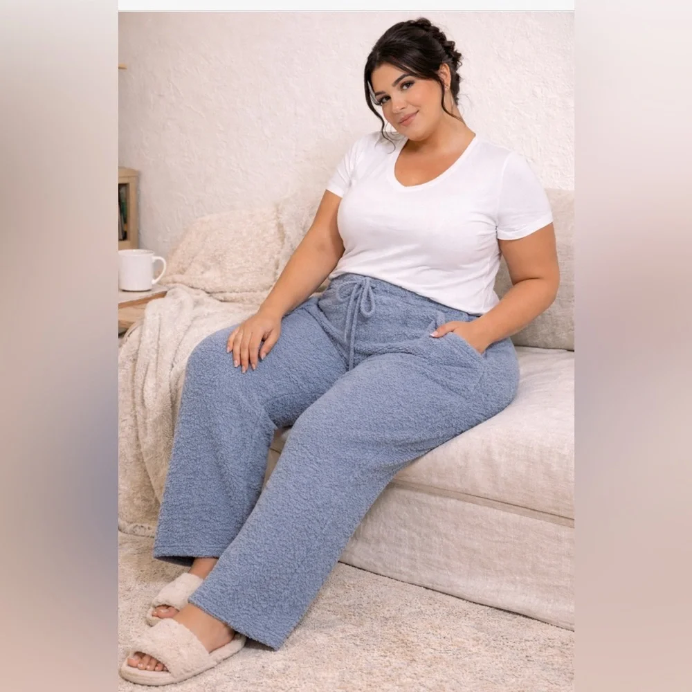 NEW Sonoma Cozy Blue Sherpa Lounge Pants Size 2X ❤️🩷🧡💛  BG 10